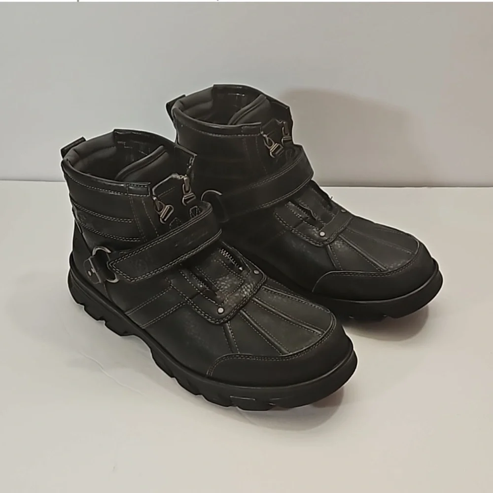 Skechers Men's Heavy Duty Water Resistant Weatherproof Boots Black 10.5 - Picture 1 of 8